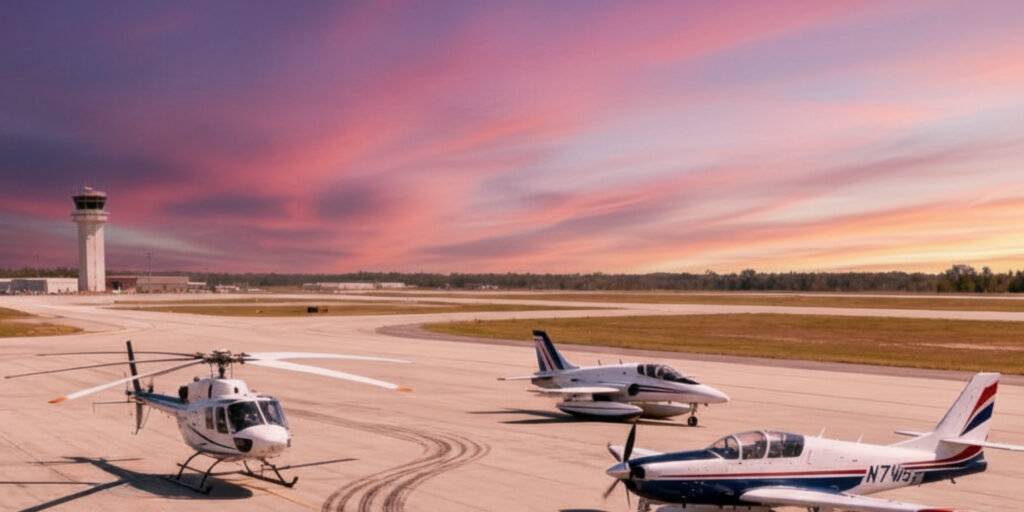 Different typs of aircraft used in flight training