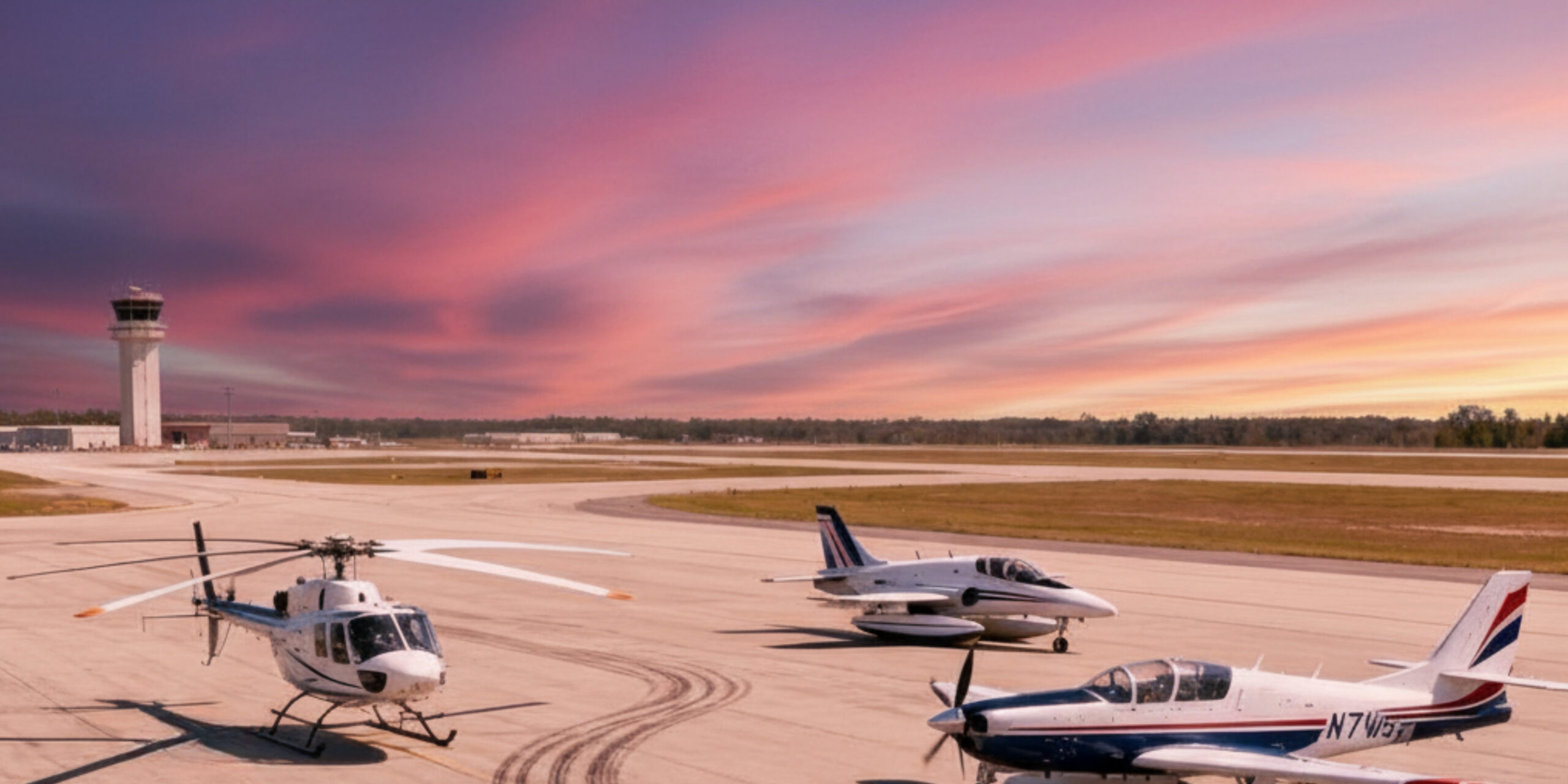 Different typs of aircraft used in flight training