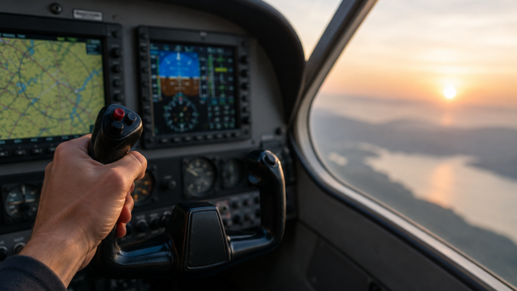 Pilot Input and Aircraft Response in an aircraft cockpit